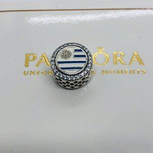 ✨🔥Pandora Uruguay flag Dangle Charm,Heart Bead Charm Pendant
